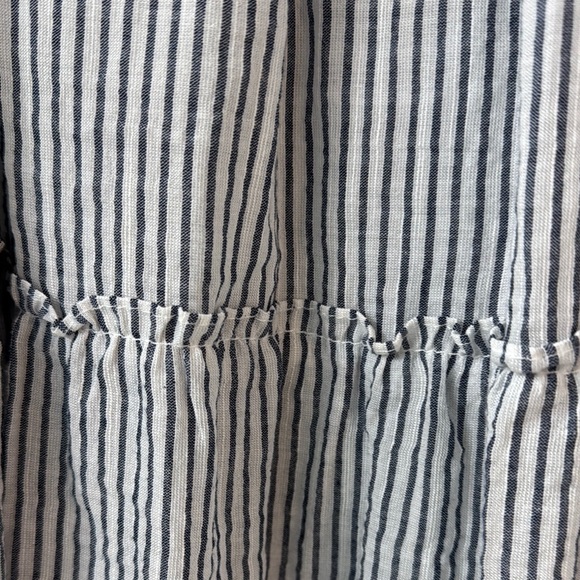 Max Studio Striped Blue/Gray Women's tiered Maxi Skirt - Picture 2 of 6